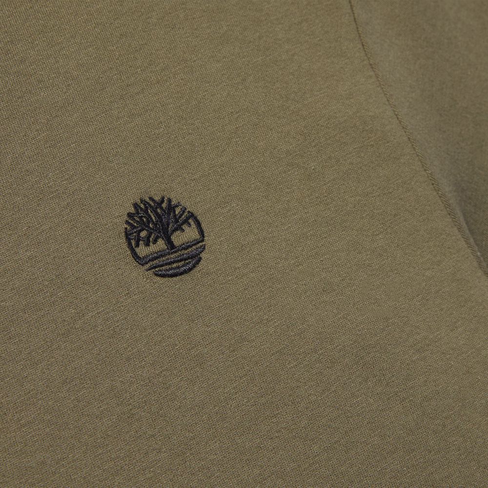 Camisetas Masculino - Timberland Short-Sleeve Logo - QJTRN2091 - Verde Oliva